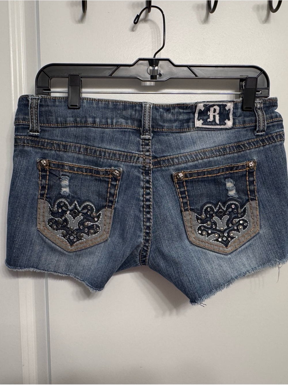 Request Women’s Distressed Denim Cutoff Shorts - Blue